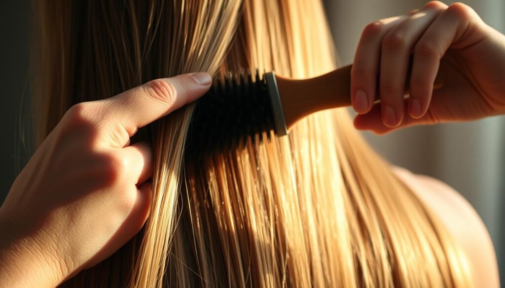hair extension brushing