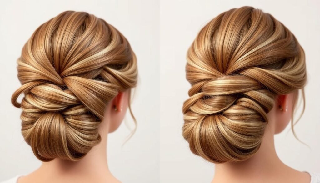 hair up with micro ring extensions